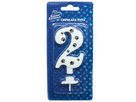 Свеча-цифра "2" Лапки 132502 8см