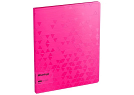 Папка с  мет. скоросшив.и вн. карм. Berlingo FS4_17391 "Neon" А4, 17мм, 1000мкм, розовый неон