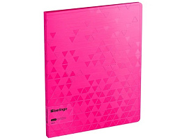 Папка с  мет. скоросшив.и вн. карм. Berlingo FS4_17391 "Neon" А4, 17мм, 1000мкм, розовый неон