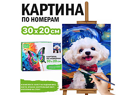 Картина для раскрашивания 30*20 MKR3020-83 Белый пудель, по номерам
