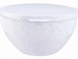 Миска пластик 2л 69502 Granite с крышкой белая