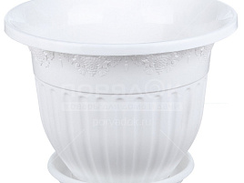 Кашпо цветочное 17л Лозанна М1612 бел. с/п