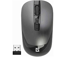 Мышь Defender беспроводная 52993 оптическая Wave MM-995 серый,4D,800-1600dpi,бесшумн