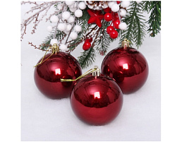 Шар 8см 201-1757 глянец темный рубин 1шт