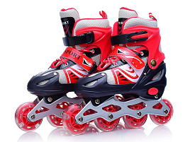 Роликовые коньки р-р 34-37 М U001747 Y черно-красные