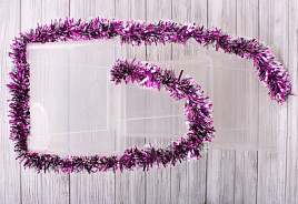 Мишура №15/H38 Малиновая с белым кончиком