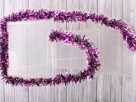 Мишура №15/H38 Малиновая с белым кончиком