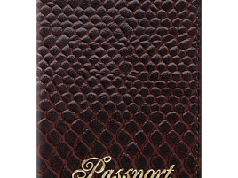 Обложка на паспорт OfficeSpace 254226 "Питон" кожа, коричневый