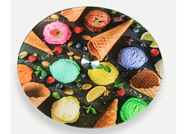 Блюдо стекло 30см 479014 Мороженое вращающиеся в упак.