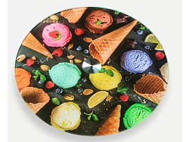 Блюдо стекло 30см 479014 Мороженое вращающиеся в упак.