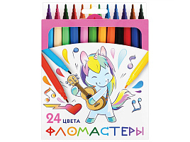 Фломастеры 24цв. ПИФАГОР 152450 "ЕДИНОРОГ", вентилируемый колпачок