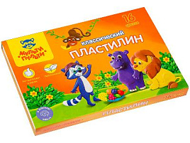 Пластилин 16цв. Приключения Енота КП_10210, 320гр. со стеком