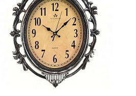 Часы настенные Atlantis 36*29 TLD-35191 серебро