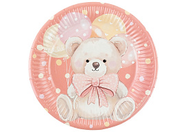Тарелка бумажная 18см 77595 Милый мишка 6шт
