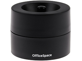 Диспенсер для скрепок магнитный OfficeSpace 331462 без скрепок, черная, картонная коробка
