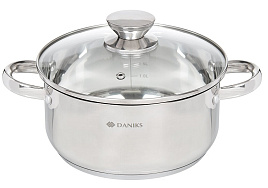 Кастрюля нержавейка 3,1л GS-01201-20CA Daniks Оптима индукция 4743