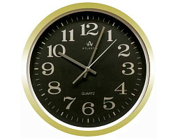 Часы настенные Atlantis 40*40 D614A5-B золото