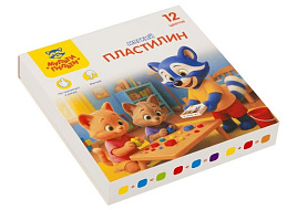 Пластилин 12цв. Енот и друзья МП_06860 120г, картон