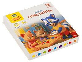 Пластилин 12цв. Енот и друзья МП_06860 120г, картон