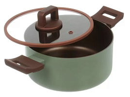 Кастрюля литой алюминий 3.7л Y4-11693/0571 Daniks Malachite индукция, антиприг покрытие, стекл крышка