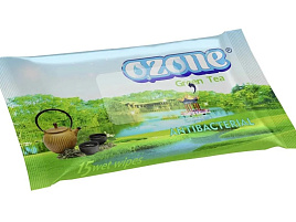 Влажные салфетки Ozon 15шт Зеленый чай М