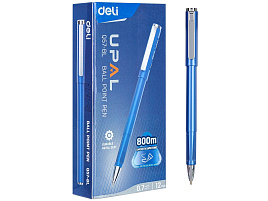 Ручка Deli EQ57-BL авт. корп.ассорти d=0.7мм чернила син. кор.карт. резин. манжета