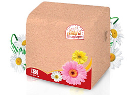 Салфетки 100л.Семья и комфорт Персик