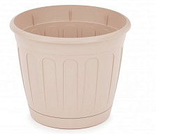 Кашпо цветочное 1,6л Дионис М8520 бежевый/како с поддоном