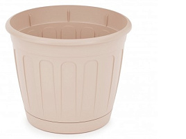 Кашпо цветочное 1,6л Дионис М8520 бежевый/како с поддоном