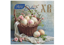 Салфетки Пасха 33*33 3-сл Pero Prestige 20шт.Винтажная Пасха