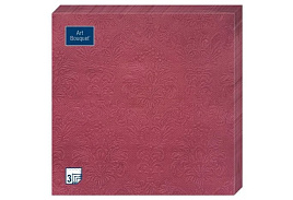 Салфетки 16л.3-х сл.Арт Bouguet Барокко 33*33 Бордовый
