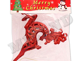 Подвеска пластик Олень красный 12см НУ-8333