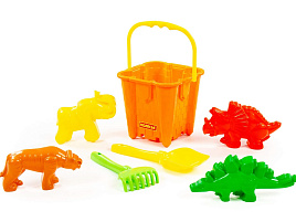Песочный набор №551 57204 Ведро, лопатка, грабельки, формочки.