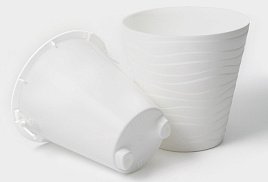 Кашпо цветочное 2л Валенсия 056533 белый с вкладышем 0626