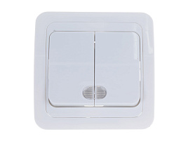 Выключатель 2 кл. СП Валери 10А с подсв. бел В0123