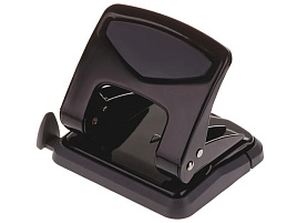 Дырокол OfficeSpace 266967 35л., металлический, черный, с линейкой