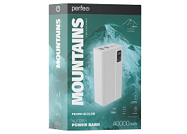 Аккумулятор внешний Perfeo PF_D0160 MOUNTAINS 40000 mAh/LED дисп/PD