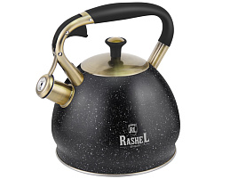 Чайник нержавейка 3л М-7903 Rashel со свистком черный