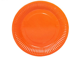 Тарелка бумажная 18см 130-847 Оранжевый (10шт)