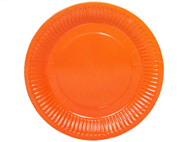 Тарелка бумажная 18см 130-847 Оранжевый (10шт)