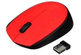 Мышь Logitech беспроводная M170 оптическая красная ZD335A9