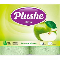 Туалетная бумага Plushe Classic 4шт.2-х сл.18м Яблоко