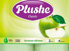 Туалетная бумага Plushe Classic 4шт.2-х сл.18м Яблоко