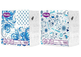 Салфетки 100л.Plushe Classic decor Гжель