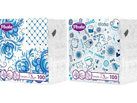 Салфетки 100л.Plushe Classic decor Гжель