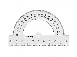 Транспортир 10см ТР12 180° прозрачный бесцветный