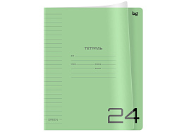 Тетрадь 24л. линия  Т5ск24_пл 08961 "UniTone. Green", пластиковая прозрачная обложка