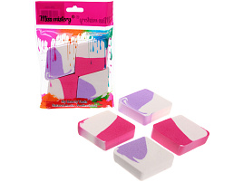 Спонж 4шт 757-363 розовый/фиолетовый