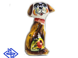 Сувенир Гжель Собака Ваня цвет