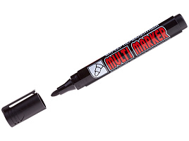 Маркер Crown CPM-800CH черный перман. MULTI MARKER скошенный 5мм.